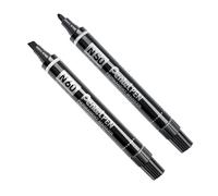 Pentel N50/N60 Permanent Marker Pen - Bullet/Chisel Nib Marker - Black Ink - Pack of 2