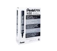 Pentel N50 Permanent Bullet Marker Broad Black (Pack of 12) N50-A