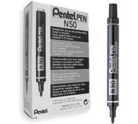 Pentel N50 Permanent Bullet Marker Broad Black (PACK OF 12) N50-A FREE DEL