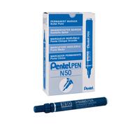 Pentel N50 Permanent Bullet Marker Broad Blue (Pack of 12) N50-C