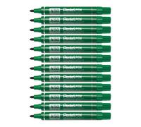 Pentel N50 Permanent Marker, 1.5-2 mm Bullet Tip - Green, Pack Of 12