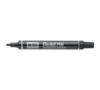 Pentel N50 Permanent Marker - Bullet Tip - 6 x MARKER PENS - Black