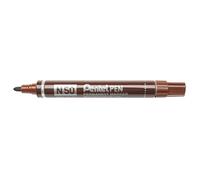 Pentel Permanent Marker N50 - Bullet Tip, Aluminium Barrel, Waterproof Ink - Brown