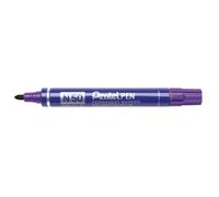 Pentel Permanent Marker N50 – Bullet Tip, Aluminium Barrel, Waterproof Ink – Violet (Single Pen)