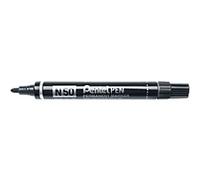 Pentel N50 Permanent Marker Medium Bullet - 2 mm Black Water-Resistant Pack of 12