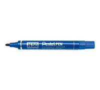 Pentel N50 Permanent Marker Medium Bullet - 2 mm Blue Non Refillable Water-Resistant Pack of 12