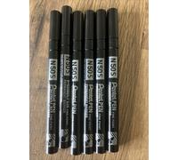 Pentel N50S Fine Permanent Marker - 3.18mm Bullet Tip - Pack of 6 - Black
