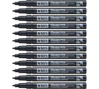 Pentel N50S Bullet Tip Permanent Marker - Black (Pack of 12)