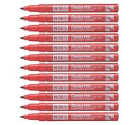 Pentel N50S Bullet Tip Permanent Marker - Red Pack of 12