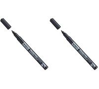 Pentel N50S Permanent Marker, Bullet Tip, Aluminium Barrel, Black ink (Single Pen) (Pack of 2)