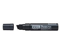 Pentel N50XL Extra Large Broad Permanent Marker - Chisel Tip - Pack of 3 - Black