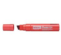Pentel N50XL Extra Large Broad Permanent Marker - Chisel Tip - Pack of 3 - Red