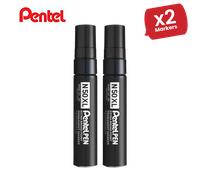 Pentel N50XL Extra Large Broad Permanent Marker - Chisel Tip - Pack of 3 - Black