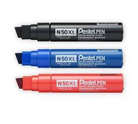 Pentel N50XL Extra Large Broad Permanent Marker Chisel Tip 4 Colours Available