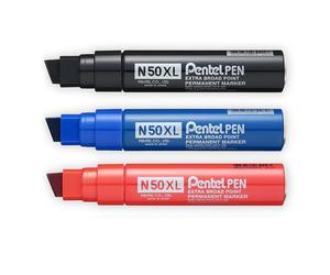 Pentel N50XL Extra Large Broad Permanent Marker Chisel Tip 4 Colours Available