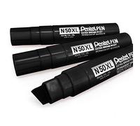 Pentel N50XL Extra Large Broad Permanent Marker - Chisel Tip - Pack of 3 - Black
