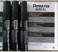 Pentel N50XL Extra Large Broad Permanent Marker Chisel Tip X 3 Black FastP&P