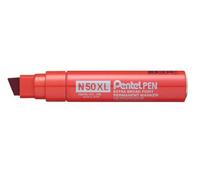 Pentel N50XL Chisel Tip Permanent Marker - Red (Pack of 6)