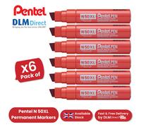 Pentel N50Xl Permanent Marker Red - Pack Of 6