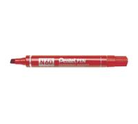 Pentel N60 Permanent Marker Chisel Tip with Aluminium Barrel Waterproof Ink - Red