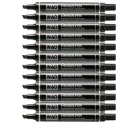 Pentel N60 Permanent Marker Chisel Tip Max.6mm Line Black Ref N60-A [Pack of 12]