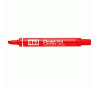 Pentel N60 PERMANENT MARKER CHISEL TIP (PACK OF 3) - RED
