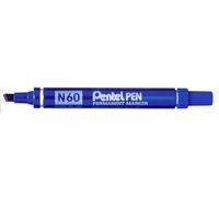 Pentel N60 Permanent Marker Chisel Tip with Aluminium Barrel Waterproof Ink - Blue