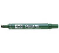 Pentel N60 Permanent Marker Chisel Tip with Aluminium Barrel Waterproof Ink - Green