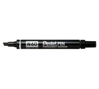 Pentel N60 Permanent Marker Chisel Tip with Aluminium Barrel Waterproof Ink - Black