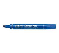 Pentel N60 Permanent Marker Medium Chisel 3.9 - 5.7 mm Blue Water-Resistant Pack of 12