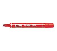 Pentel N60 Permanent Marker Medium Chisel 3.9 - 5.7 mm Red Water-Resistant Pack of 12