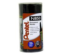 Pentel N850 Permanent Black Marker Bullet Tip [Pack of 12]