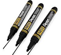 Pentel N850 Permanent Marker Pens - 4.2mm Bullet Tip - Pack of 3 - Black