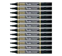 Pentel N860 Chisel Permanent Marker - Black (Pack of 12),20 g (Pack of 12)