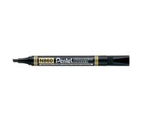 Pentel Pentel N860 Permanent Marker Chisel Tip 2.5-7mm Line Black (Pack 12)