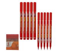 Pentel NF450 Pen-Style Permanent Marker Pens, Extra Fine Tip, RED, Pack of 10, Write-4-All CD/DVD Markers, Waterproof Fadeproof Ink, Quick Dry