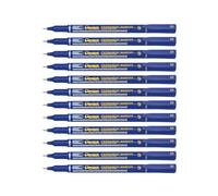 Pentel Permanent Marker Super Fine Point Blue Pack of 12 NFS410-C