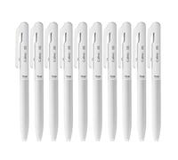 Pentel Oil Based Ballpoint Pen, Calme 0.5mm, Grayish, White, Black Ink, 10 Count BXA105W-A