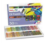 Pentel PHN Oil Pastels - 50 Colours Including Metallic and Neon (Pack of 50 - Assorted Colours)