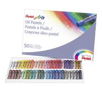 Pentel Oil Pastels 50/Pkg-Assorted Colors