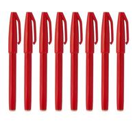 Pentel Original Sign Pen S520 Fibre Tip Marker Pens Colour Fineliner - 2mm Nib 1mm Line Width - Pack of 8 (Red)