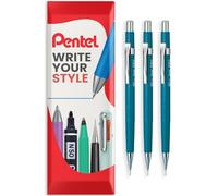 Pentel P200 Series Automatic Mechanical Pencil - Pack of 3 HB Pencils - In Envelope Gift Packaging (P207 (0.7mm))