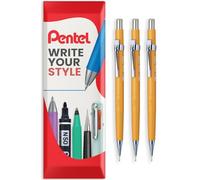 Pentel P200 Series Automatic Mechanical Pencil - Pack of 3 HB Pencils - In Envelope Gift Packaging (P209 (0.9mm))