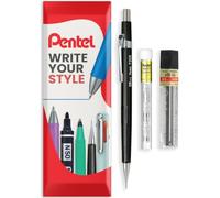 Pentel P205 Mechanical Pencil with 0.5mm HB Leads + Eraser Refill Set