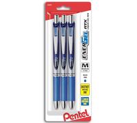 Pentel Pack of 3 BL77 Energel Gel Ink Rollerball Pens, Blue