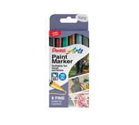 Pentel Paint Marker Fine Bullet Tip Assorted Metallic (Pack of 6) YMSP10/6MET-M