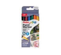 Pentel Paint Marker Fine Bullet Tip Assorted (Pack of 6) YMSP10/6-M