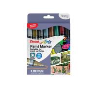 Pentel Paint Marker Medium Bullet Tip Assorted Metallic (Pack of 8) YMMP10/8MET-M