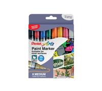 Pentel Paint Marker Medium Bullet Tip Assorted (Pack of 8) YMMP10/8-M