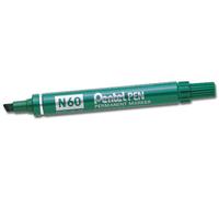 Pentel N60 Permanent Marker Pen Chisel Tip Choose colour - Black Red Blue Green